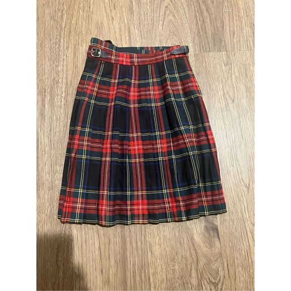 Charter Club Tartan Plaid Wool Wrap Skirt Schoolgirl Academia Girls size 7 - Picture 2 of 9